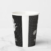 ハロウィーン魔女ほうき、怖い眼球、クモの巣 紙コップ (左)