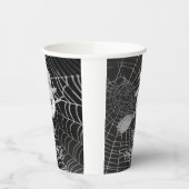 ハロウィーン魔女ほうき、怖い眼球、クモの巣 紙コップ (左)