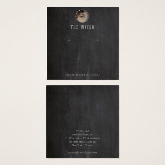 ハロウィーン魔女アイイヤリングディスプレイカード (正面&裏面)