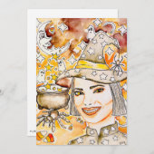 ハロウィーン魔女アート シーズンカード (正面/裏面)