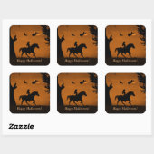 ハロウィーン魔女ウマとライダーキュート不気味 スクエアシール (シート)