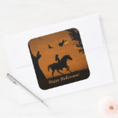 ハロウィーン魔女ウマとライダーキュート不気味 スクエアシール (封筒)