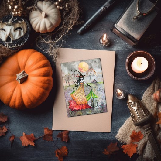 ハロウィーン魔女キャットカード秋の夢想 カード