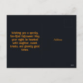 ハロウィーン魔女タキシード猫のカボチャ シーズンポストカード (裏面)