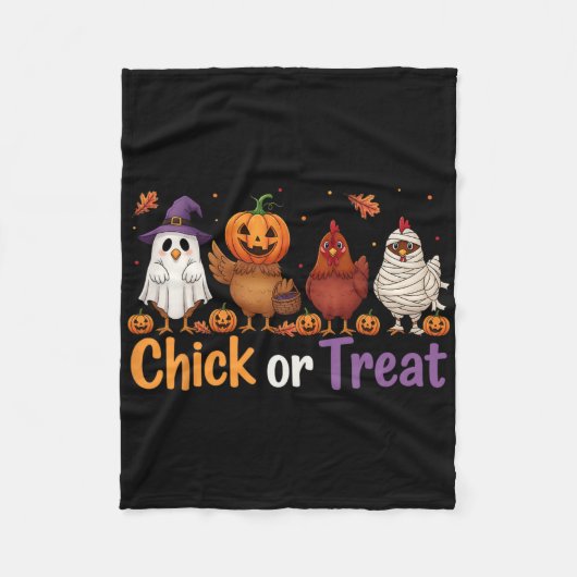 ハロウィーン魔女チキンファーム不気味を食べる フリースブランケット (正面)