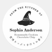 ハロウィーン魔女ハットミニマリスのキッチンから ラウンドシール (正面)