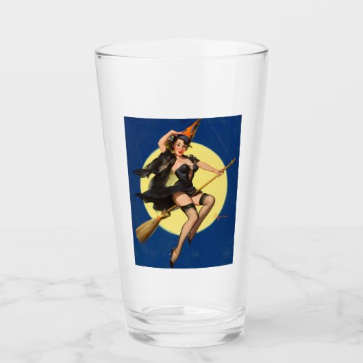 ハロウィーン魔女ピンアップガールウィッチ タンブラーグラス (正面)