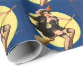 ハロウィーン魔女ピンアップガール ラッピングペーパー (ロールコーナー)