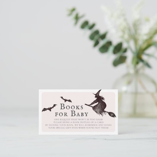 ハロウィーン魔女ピンク赤ちゃんシャワーベビー エンクロージャーカード (スタンド正面)