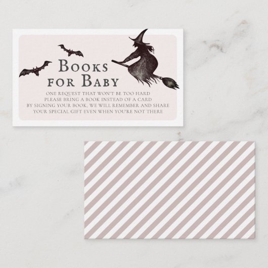 ハロウィーン魔女ピンク赤ちゃんシャワーベビー エンクロージャーカード (正面/裏面)