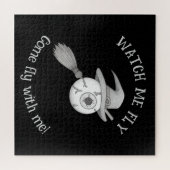 ハロウィーン魔女ブルームと怖い眼球 ジグソーパズル (横)