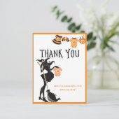 ハロウィーン魔女ベイビーシャワーありがとう ポストカード (スタンド正面)