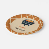 ハロウィーン魔女ベイビーシャワー、名前をカスタムする ペーパープレート (アングル)