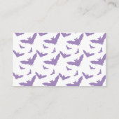 ハロウィーン魔女ベビーシャワーおむつラッフルパープル エンクロージャーカード (裏面)