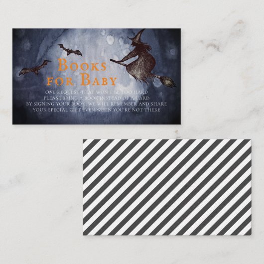 ハロウィーン魔女ベビーシャワーブックベビー エンクロージャーカード (正面/裏面)