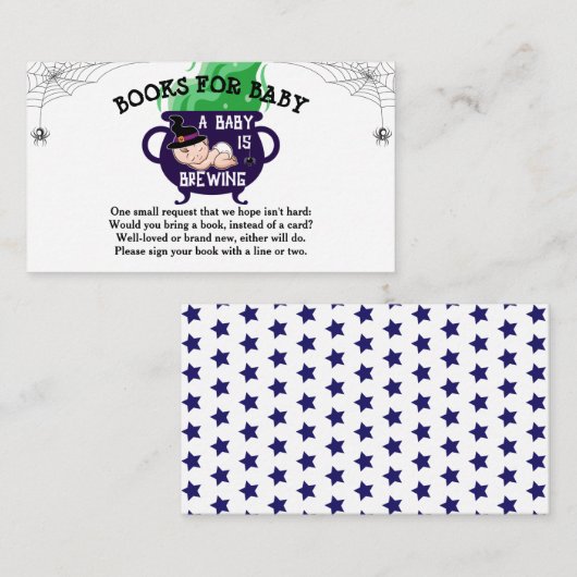 ハロウィーン魔女ベビーシャワーブックベビー エンクロージャーカード (正面/裏面)