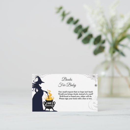 ハロウィーン魔女ベビーシャワーブックベビー エンクロージャーカード (スタンド正面)