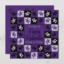 ハロウィーン魔女モザイク 招待状