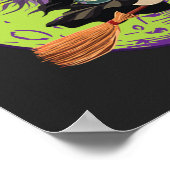 ハロウィーン魔女乗馬箒 ポスター (角)