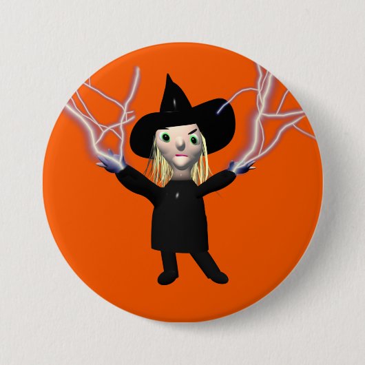 ハロウィーン魔女呪文 缶バッジ (正面)