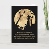 ハロウィーン魔女墓地フクロウ猫ラヴェンスと月 カード (正面)