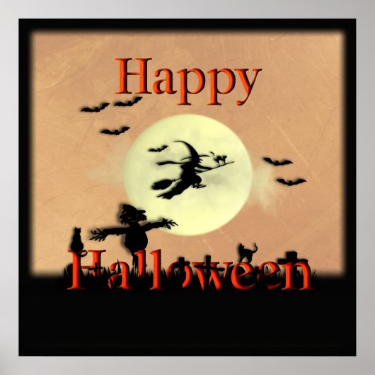 ハロウィーン魔女墓地ポスター ポスター (正面)