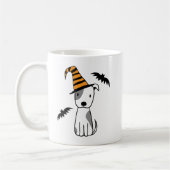 ハロウィーン魔女犬とこうもり コーヒーマグカップ (左)