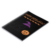 ハロウィーン魔女猫とカボチャ ノートブック (左側)