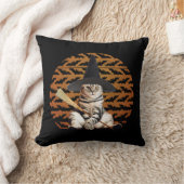 ハロウィーン魔女猫 クッション (ブランケット)