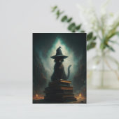 ハロウィーン魔女猫 ポストカード (スタンド正面)