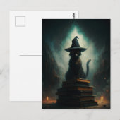 ハロウィーン魔女猫 ポストカード (正面/裏面)