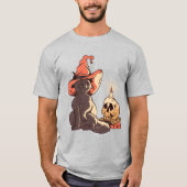 ハロウィーン魔女猫 Tシャツ (正面)