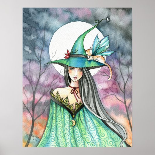 ハロウィーン魔女翼キャットポスター ポスター (正面)