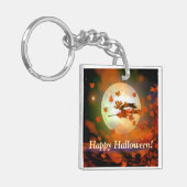 ハロウィーン魔女飛行 キーホルダー (正面左)