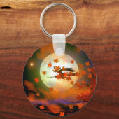 ハロウィーン魔女飛行 キーホルダー (正面)