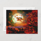 ハロウィーン魔女飛行 ポストカード (正面/裏面)