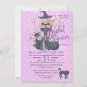 ハロウィーン魔女黒猫ブライダルシャワーパーティー 招待状 (正面)