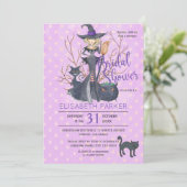 ハロウィーン魔女黒猫ブライダルシャワーパーティー 招待状 (スタンド正面)
