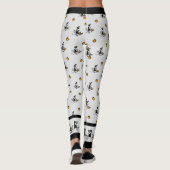 ハロウィーン魔女黒猫 – 白 レギンス (裏面)