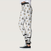 ハロウィーン魔女黒猫 – 白 レギンス (左)