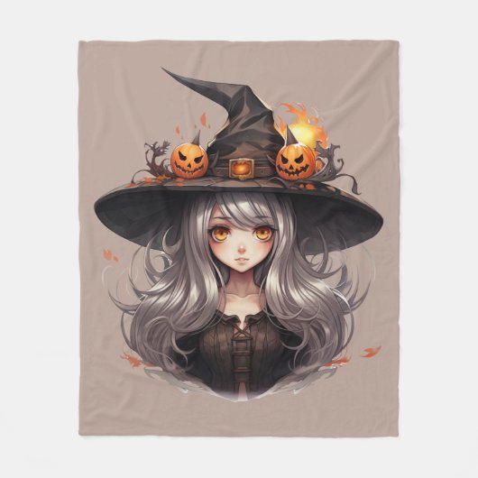 ハロウィーン魔女 フリースブランケット (正面)