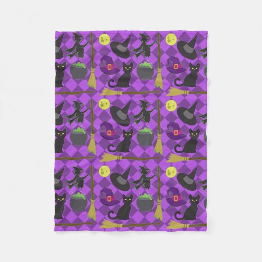 ハロウィーン魔女 フリースブランケット (正面)