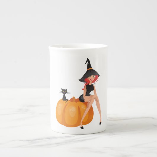 ハロウィーン魔女 ボーンチャイナマグカップ (正面)
