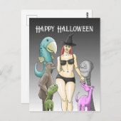 ハロウィーン魔女 ポストカード (正面/裏面)