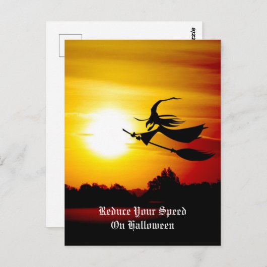 ハロウィーン魔女 ポストカード (正面/裏面)