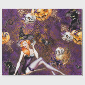 ハロウィーン魔女 ラッピングペーパー (フラット)