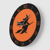 ハロウィーン魔女 ラージ壁時計 (傾斜)