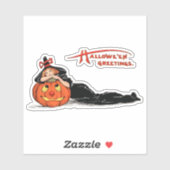 ハロウィーン魔女、ヴィンテージイラストレーション シール (シート)