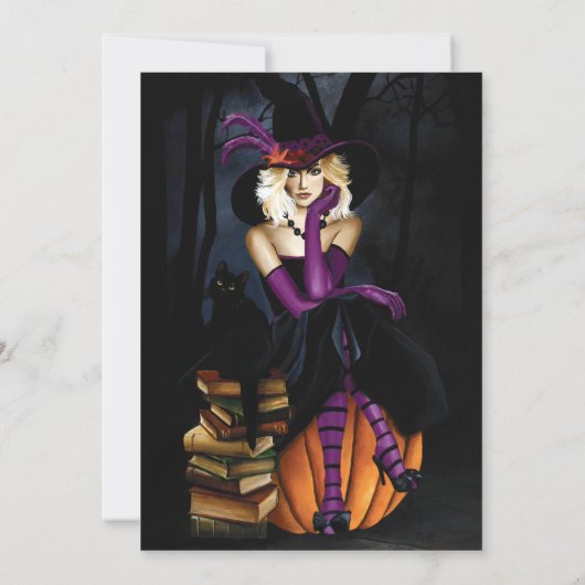 ハロウィーン魔女 招待状 (裏面)