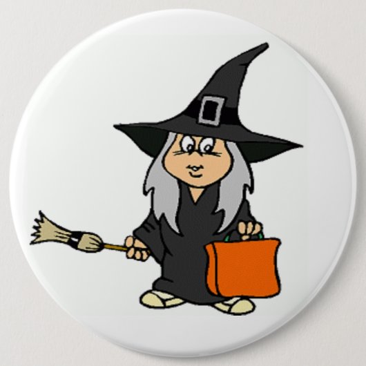 ハロウィーン魔女 缶バッジ (正面)